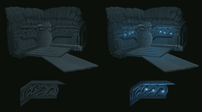 Temple concept of the ancient cave owls.